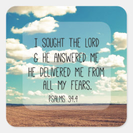 Psalms Bible Verse Quadratischer Aufkleber
