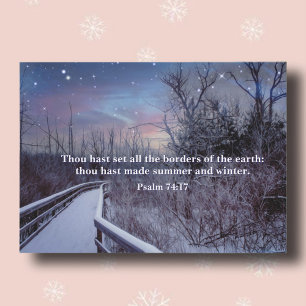 Psalms Bible Verse Winter Twilight Sky Woodlands Feiertagskarte