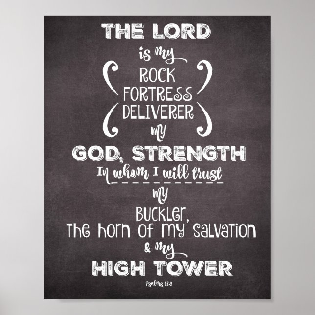 Psalms der Herr ist mein Felsen, High Tower Verse Poster (Vorne)