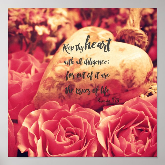 Psalms Heart Bible Verse Poster (Vorne)