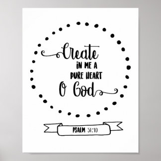 Psalms reine Herz Bibel Versenkalligrafie Poster