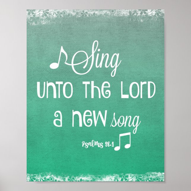 Psalms Sing Bible Verse Poster (Vorne)