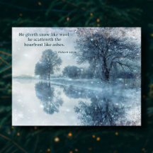 Psalms Verse Snowy Trees Frozen Teich Weihnachten