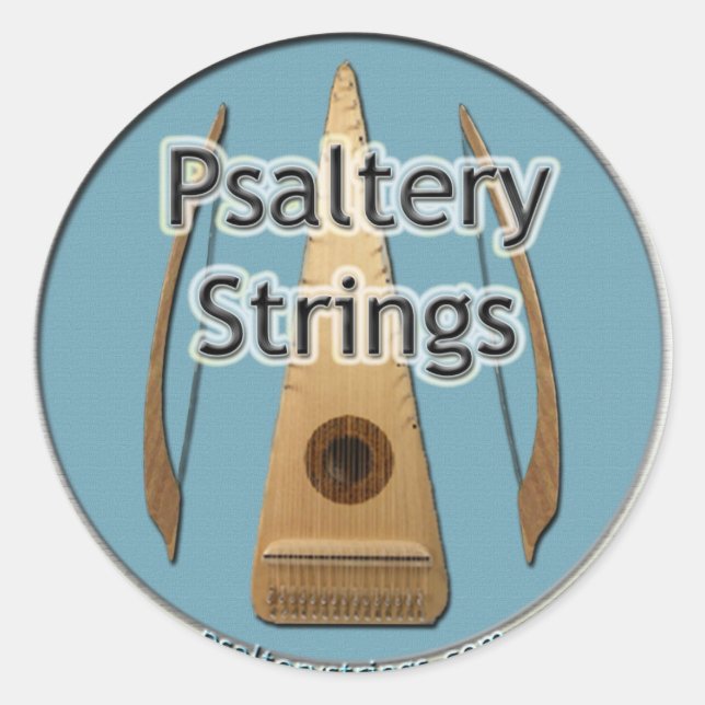 Psaltery Strings Network Strickers Runder Aufkleber (Vorderseite)