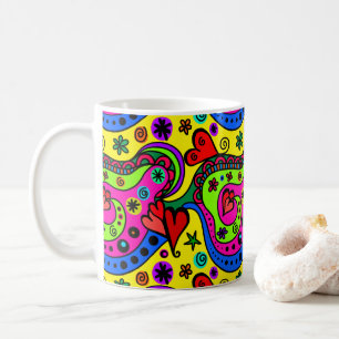 Pschedelic Bohemisch Hippie Cool Fun 70er Art Kaffeetasse