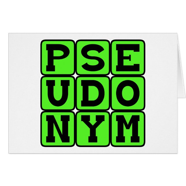 Pseudonym, alias (Vorderseite (Horizontal))