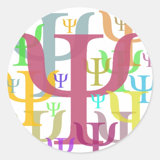 Psi Runder Aufkleber (Vorderseite)