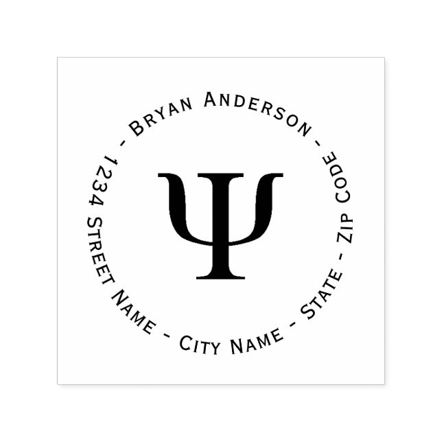 Psi-Symbol-Rücksendeadresse Selbstfarbige Briefmar Permastempel (Design)