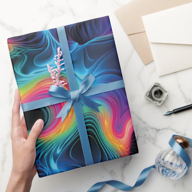 Psicodélico con Ondas de Colores Vibrantes Geschenkpapier (Schenken)