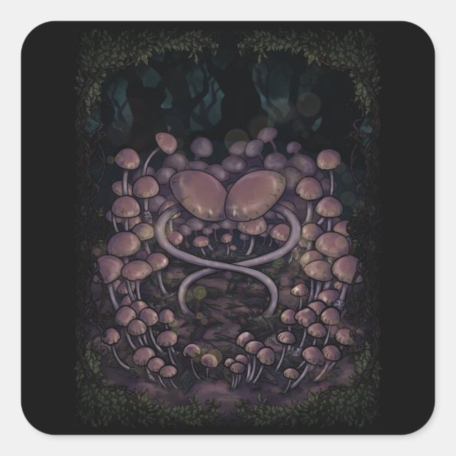 Psilocybe Allenii Quadratischer Aufkleber (Vorderseite)