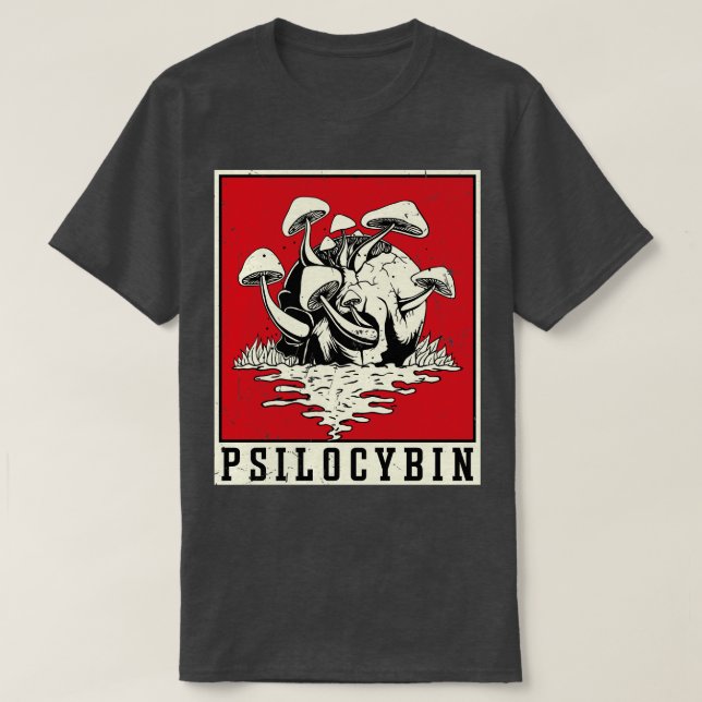 Psilocybin Retro Psychedelic Magic Mushroom Vintag T-Shirt (Design vorne)