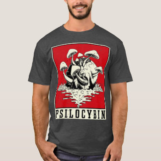 Psilocybin Retro Psychedelic Magic Mushroom Vintag T-Shirt