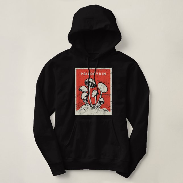 Psilocybin Retro Psychedelic Magic Mushrooms Hoodie (Design vorne)