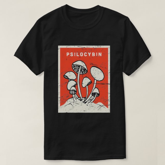 Psilocybin Retro Psychedelic Magic Mushrooms T-Shirt (Design vorne)