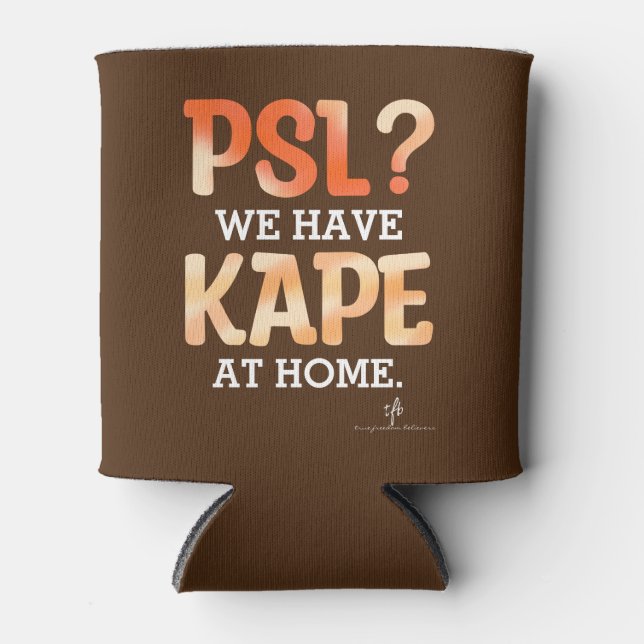 PSL vs. Kape Filipino Herbstkaffee Spaß Dosenkühler (Vorderseite)