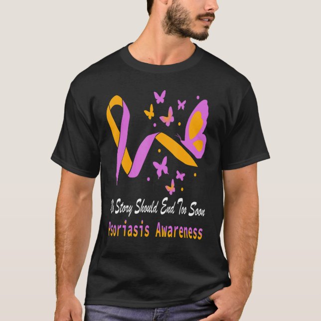 Psoriasis Awareness Butterfly Support Lavender & O T-Shirt (Vorderseite)