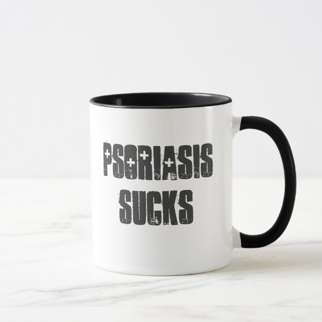 "Psoriasis Ist zum Kotzen" Anpassbare Tasse! Tasse (Rechts)