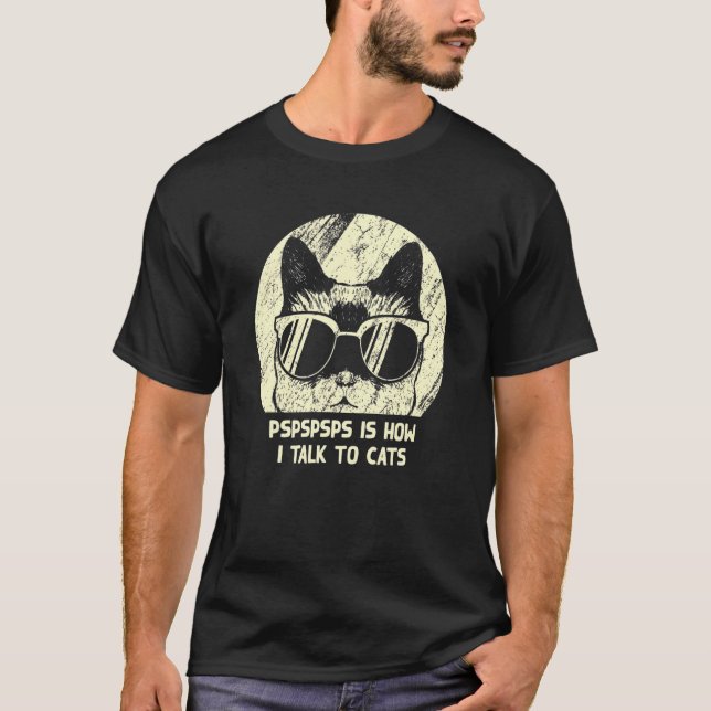 Pspsphos Sprechen mit Katzen Katze Spaß Kätzchen F T-Shirt (Vorderseite)