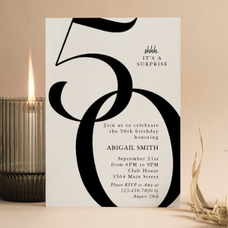 Pssst, es ist eine Überraschung: Die 50. Geburtsta Einladung