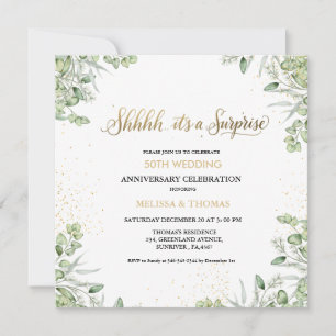 Pssst, es ist eine Überraschung zum 50. Hochzeitst Einladung