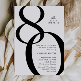 Pssst, es ist eine Überraschung zum 80. Geburtstag Einladung