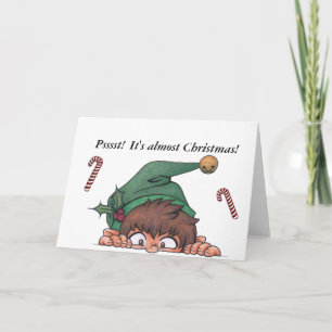 Pssst! Es ist fast Weihnachten! Feiertagskarte