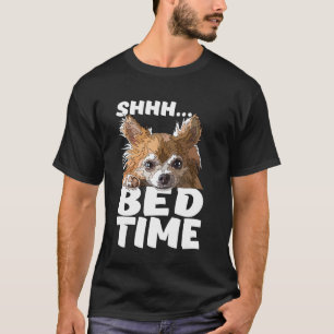 Pssst Schlafenszeit Chihuahua Langhaar-Hundefreund T-Shirt