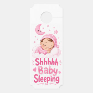 Psst Baby Girl schläft - Großes Ticket-Türhänger Türanhänger