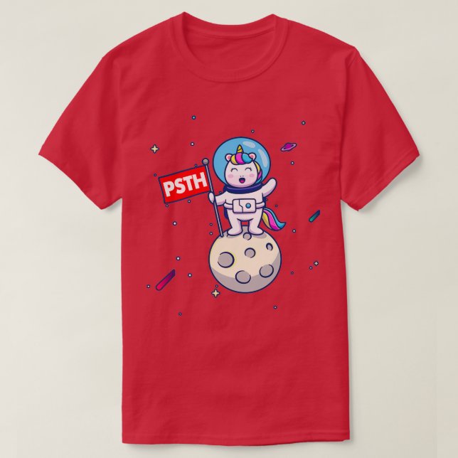 PSTH zum Mondeinhorn-Astronauten T-Shirt (Design vorne)