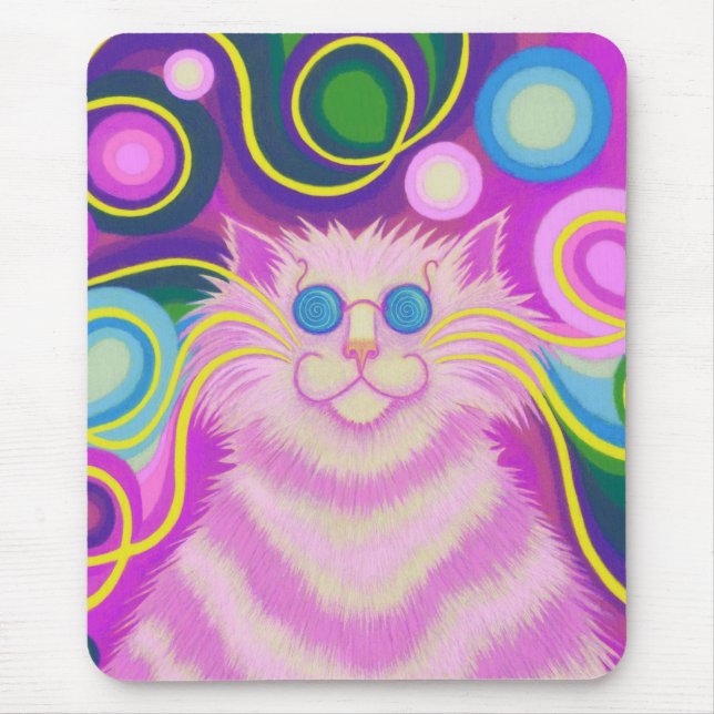 Psy-cat-delic Pink-Mousepad vertikal Mousepad (Vorne)