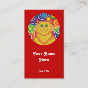 Psy-cat-delic "round" Visitenkartenportrait rot Visitenkarte