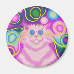 Psy-cat-delikaler Pink-Kühlschrankmagnet rund Magnet
