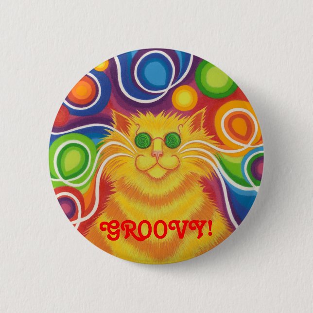 Psy-Katze-delic "stark!" Knopf-Abzeichen Button (Vorderseite)