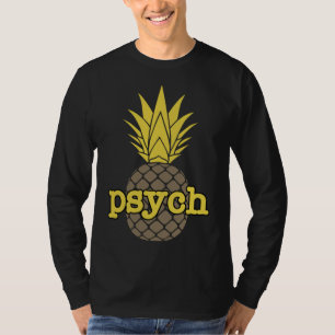 Psych Ananas Frucht Lustige Grafik Braun T-Shirt