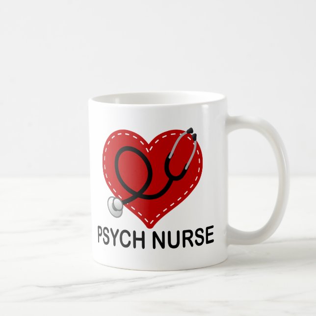 Psych Krankenschwester-Herz-Stethoskop Tasse (Rechts)