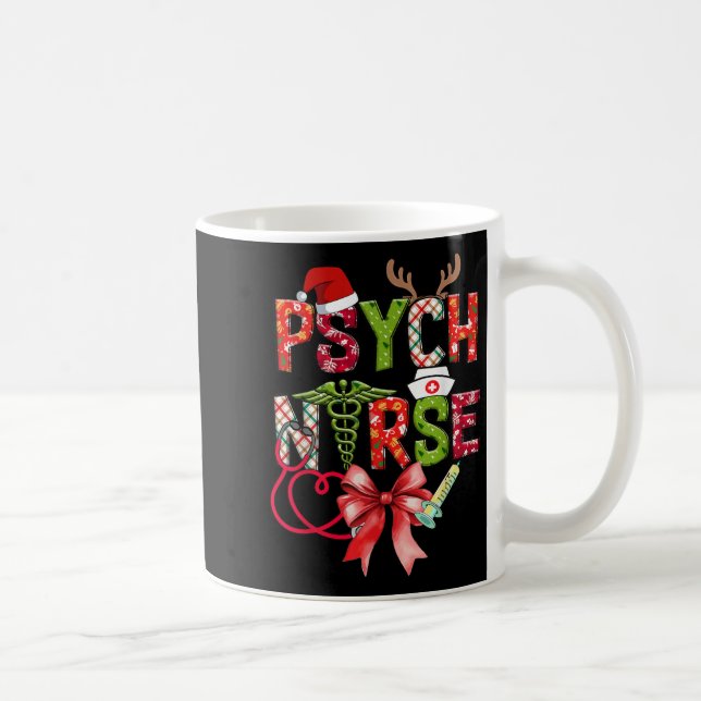 Psych Nurse Christmas Cute Coquette Christmas Bow  Kaffeetasse (Rechts)