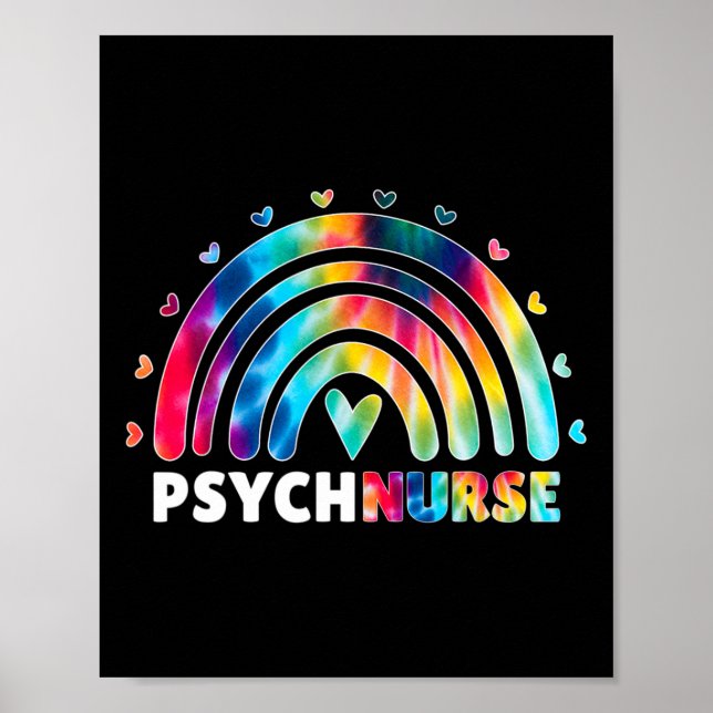 Psych Nurse Gefärbte Krawatte Pflege Psychiatrie Poster (Vorne)