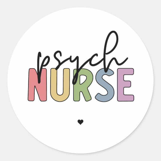 Psych Nurse | Psychiatrische Krankenschwester Runder Aufkleber (Vorderseite)