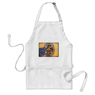 Psychadelic Accoustic Guitar, Musikblatt Design Schürze