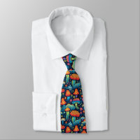 Psychadelic Groovy Mushrooms Necktie