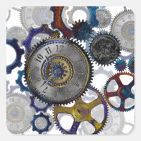Psychadelic steampunk gears, Cogs, clock face gift