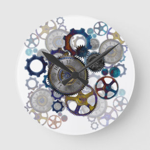Psychadelische Steampunk-Zahnräder, Zahnräder, Uhr