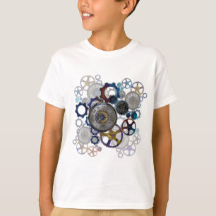 Psychadelische Steampunk-Zahnräder, Zahnräder, Uhr T-Shirt