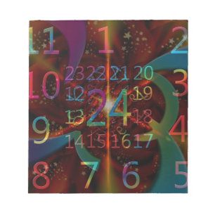 Psychadelische Zahlenmuster, faszinierendes Design Notizblock