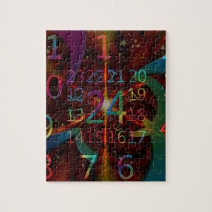 Psychadelische Zahlenmuster, faszinierendes Design Puzzle