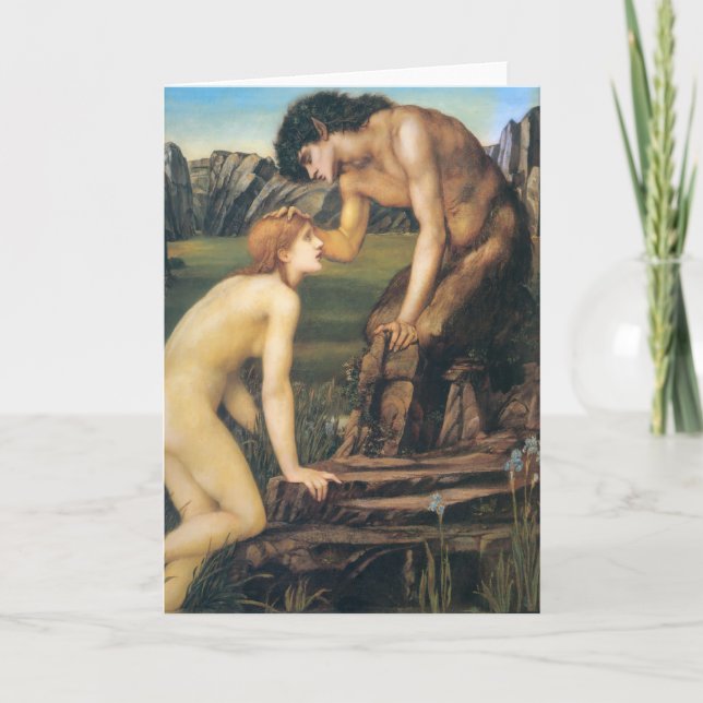 "Psyche and Pan" von Edward Burne-Jones Karte (Vorderseite)