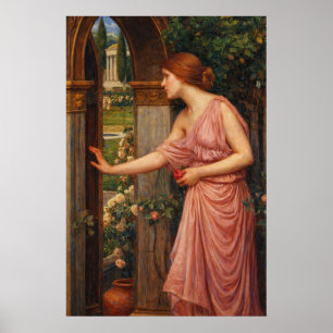 Psyche betritt Cupids Garten von Waterhouse Poster