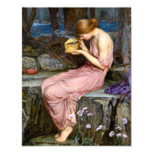 Psyche öffnet die goldene Schachtel Waterhouse Gem Fotodruck