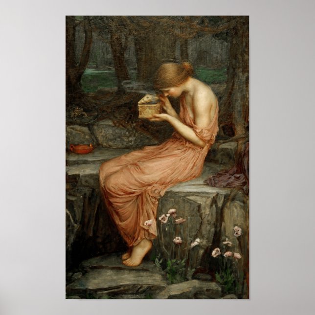 Psyche Opening Golden Box Wasserhouse Poster Print (Vorne)