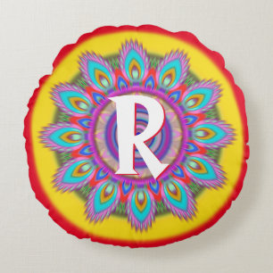 Psychedelia Custom Initialen Rundwurf Kissen